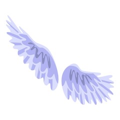 Feather wings icon. Isometric of feather wings vector icon for web design isolated on white background