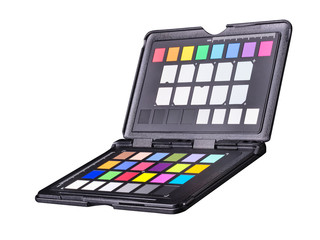 Rainbow color palette or colorchecker calibration passport for post production