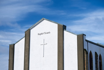 Fototapeta na wymiar Baptist church post modern art deco architecture design