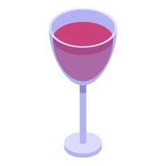 Mangosteen wine glass icon. Isometric of mangosteen wine glass vector icon for web design isolated on white background