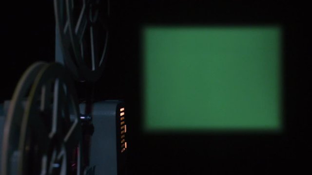 Broadcasting a Super 8 mm Movie from a Cinema Projector to the Green Screen