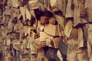 Brennholz Kaminholz Holz aufgestapelt
