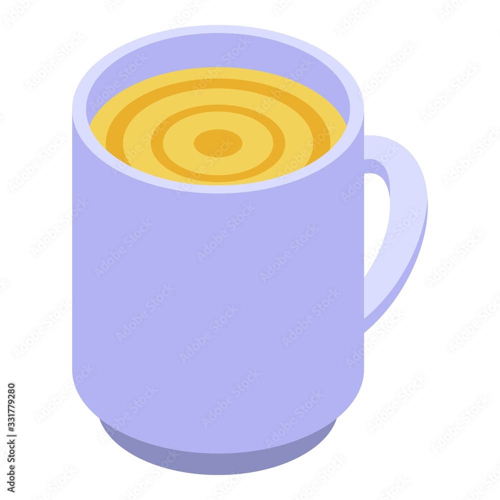 Poster apricot mug juice icon. isometric of apricot mug juice vector icon for web design isolated on white 
