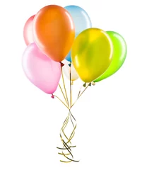 Fotobehang Set of multicolored helium balloons. Element of decorations for party. © boule1301