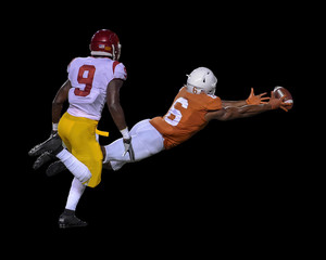 Fototapeta premium Great action photos of football players making amazing plays during a football game