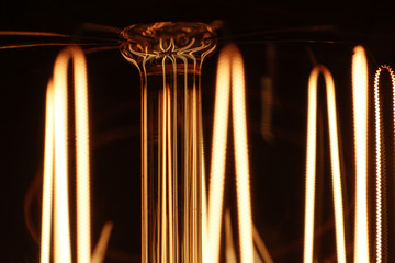 glowing vintage edison light bulb