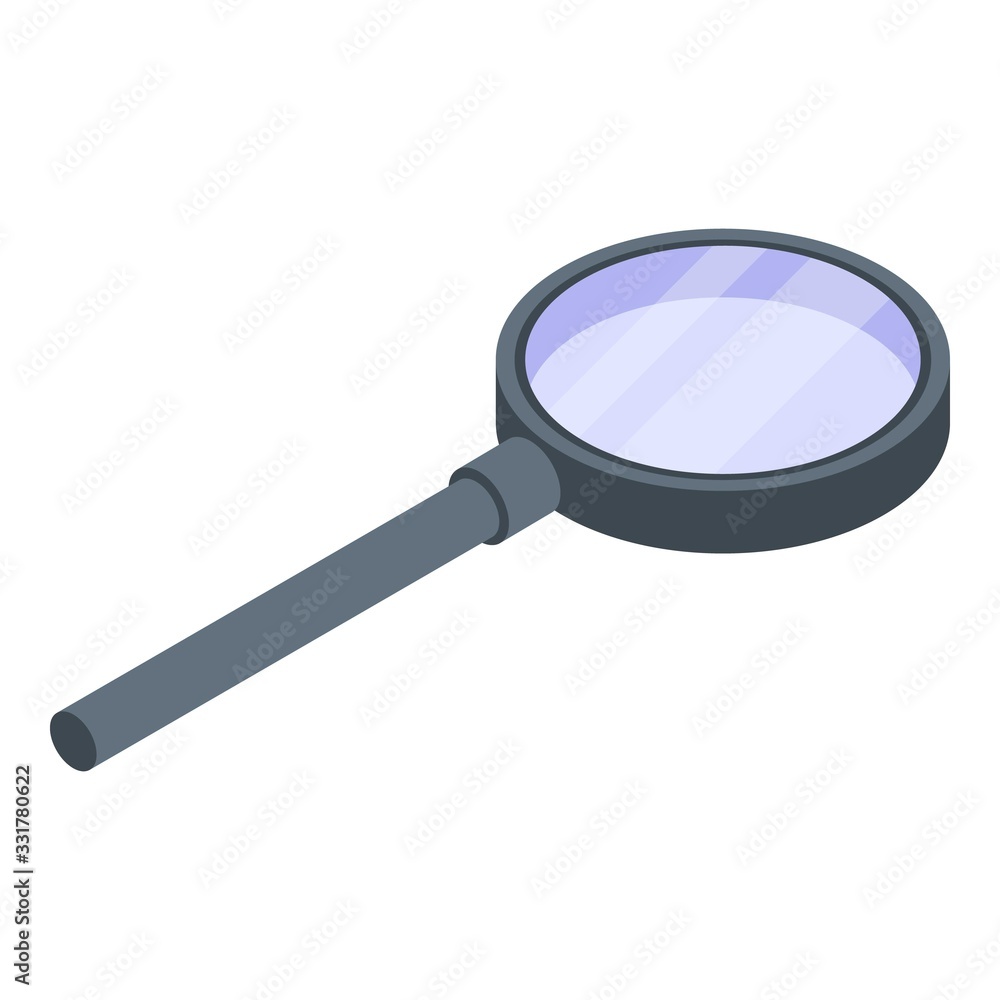 Poster architect magnifier icon. isometric of architect magnifier vector icon for web design isolated on wh