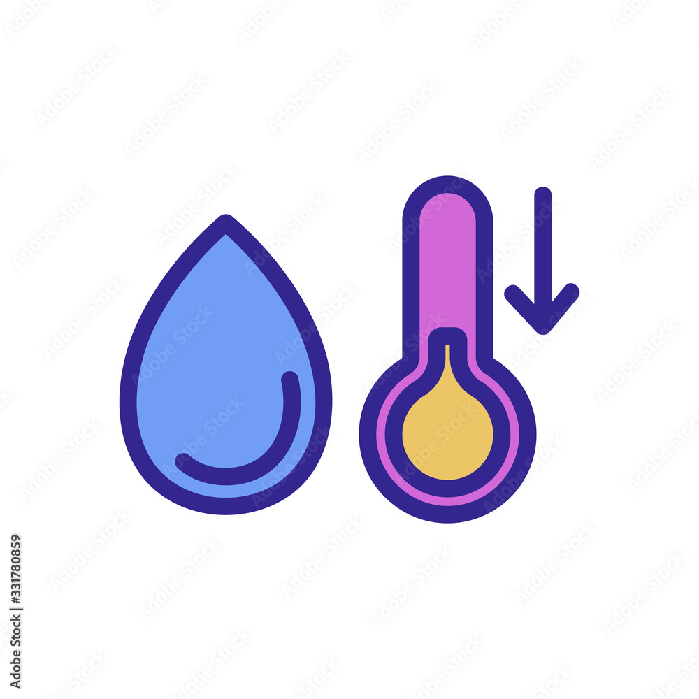 Poster the drop in temperature and humidity icon vector. the drop in temperature and humidity sign. color i