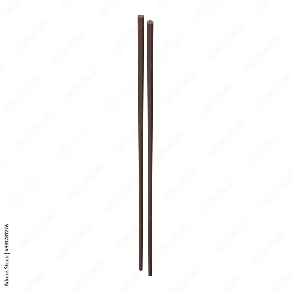 Poster sushi chopsticks icon. isometric of sushi chopsticks vector icon for web design isolated on white ba
