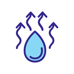 moisture evaporation icon vector. moisture evaporation sign. color isolated symbol illustration