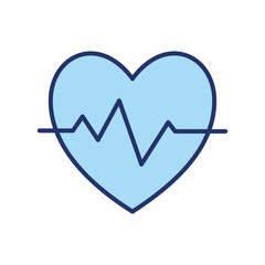 Isolated heart pulse line and fill style icon vector design