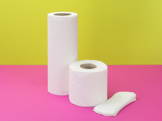 Paper towel, toilet paper and sanitary pads.