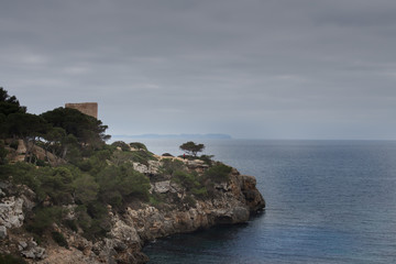 Fototapeta na wymiar The coast of Mallorca, Balearic Islands, Spain. Nature landscape of sea and mountain.