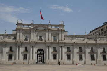 Obraz premium La Moneda Palace in the The Constitution Square.