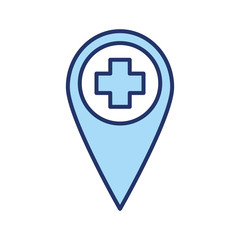 Isolated cross inside mark line and fill style icon vector design