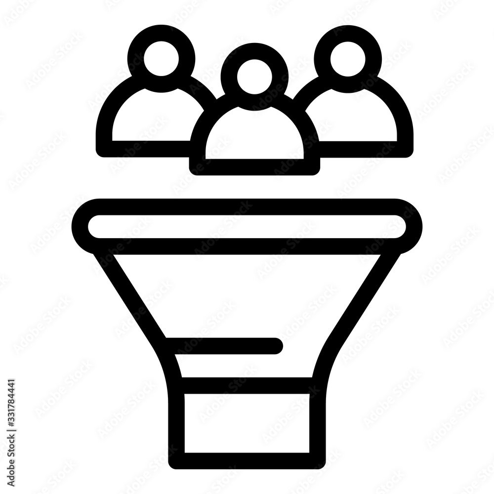 Poster social conversion funnel icon. outline social conversion funnel vector icon for web design isolated 