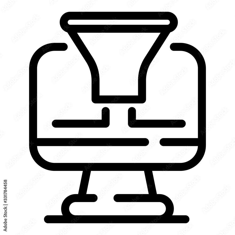 Poster Monitor conversion funnel icon. Outline monitor conversion funnel vector icon for web design isolated on white background