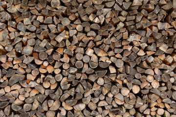 Firewood- wood chopped and arranged.