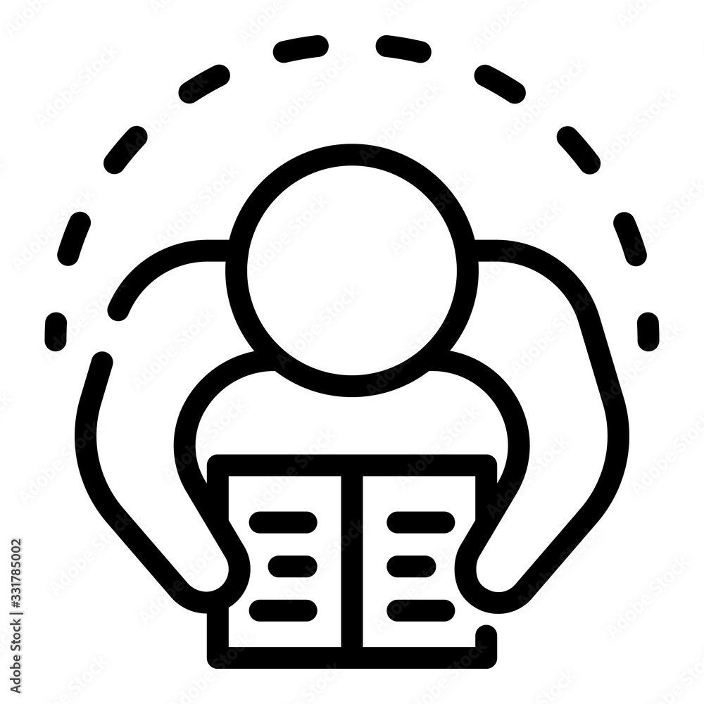 Poster home book reading icon. outline home book reading vector icon for web design isolated on white backg