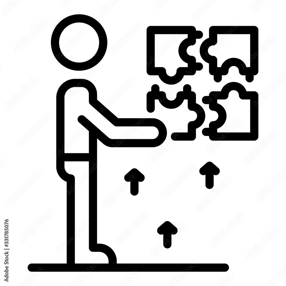 Poster puzzle resolve skill icon. outline puzzle resolve skill vector icon for web design isolated on white