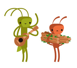 ant and grasshopper cicada fable