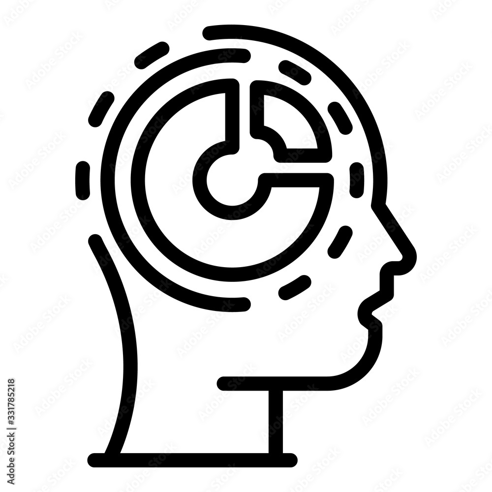 Poster pie chart mind skill icon. outline pie chart mind skill vector icon for web design isolated on white