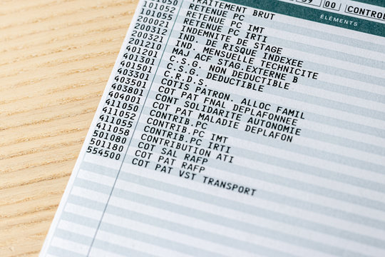 Fiche de salaire avec cotisation CSG