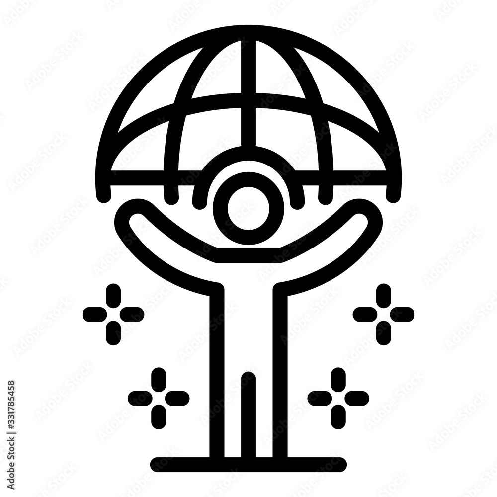 Poster global idea innovation skill icon. outline global idea innovation skill vector icon for web design i