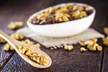 chocolate easter egg with icing and nut filling. Gourmet Easter egg with spoon, for quaremsa do brasil.