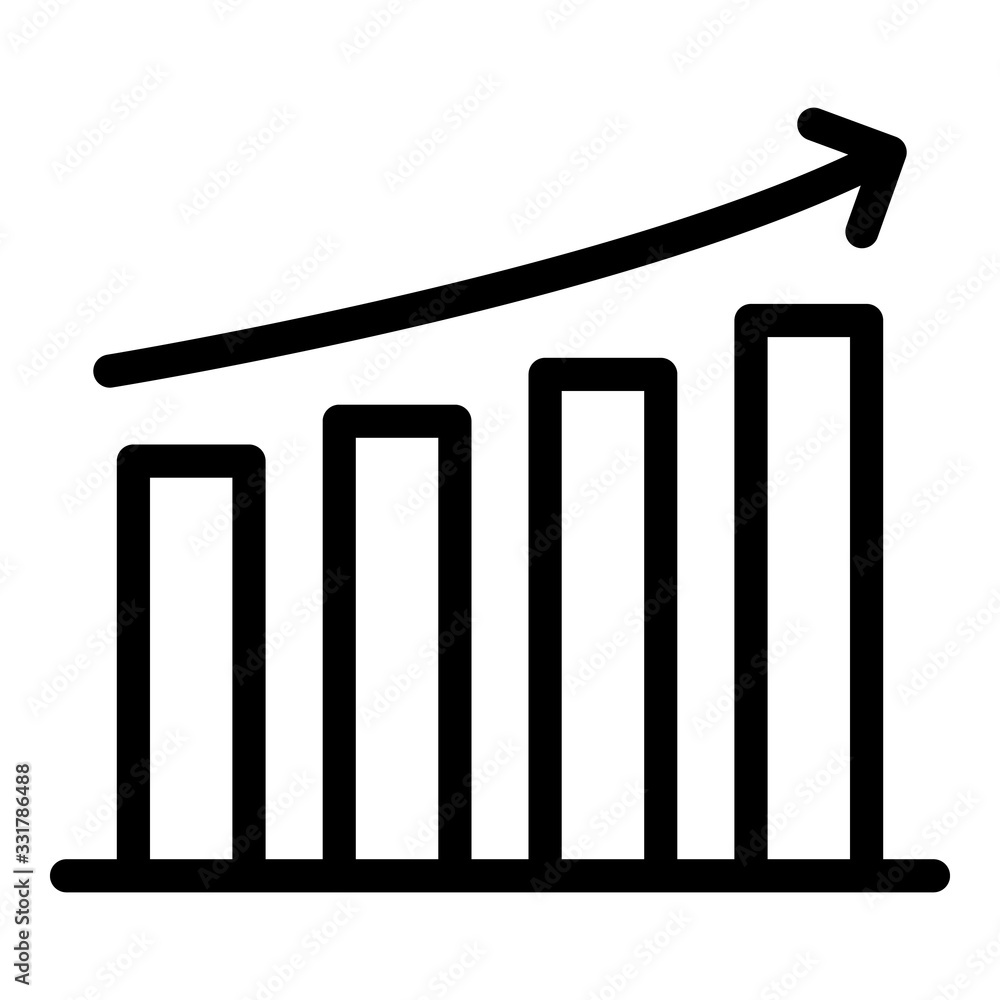 Poster mission graph chart icon. outline mission graph chart vector icon for web design isolated on white b