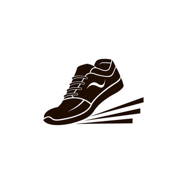 speeding running sport shoes icon isolated on white background