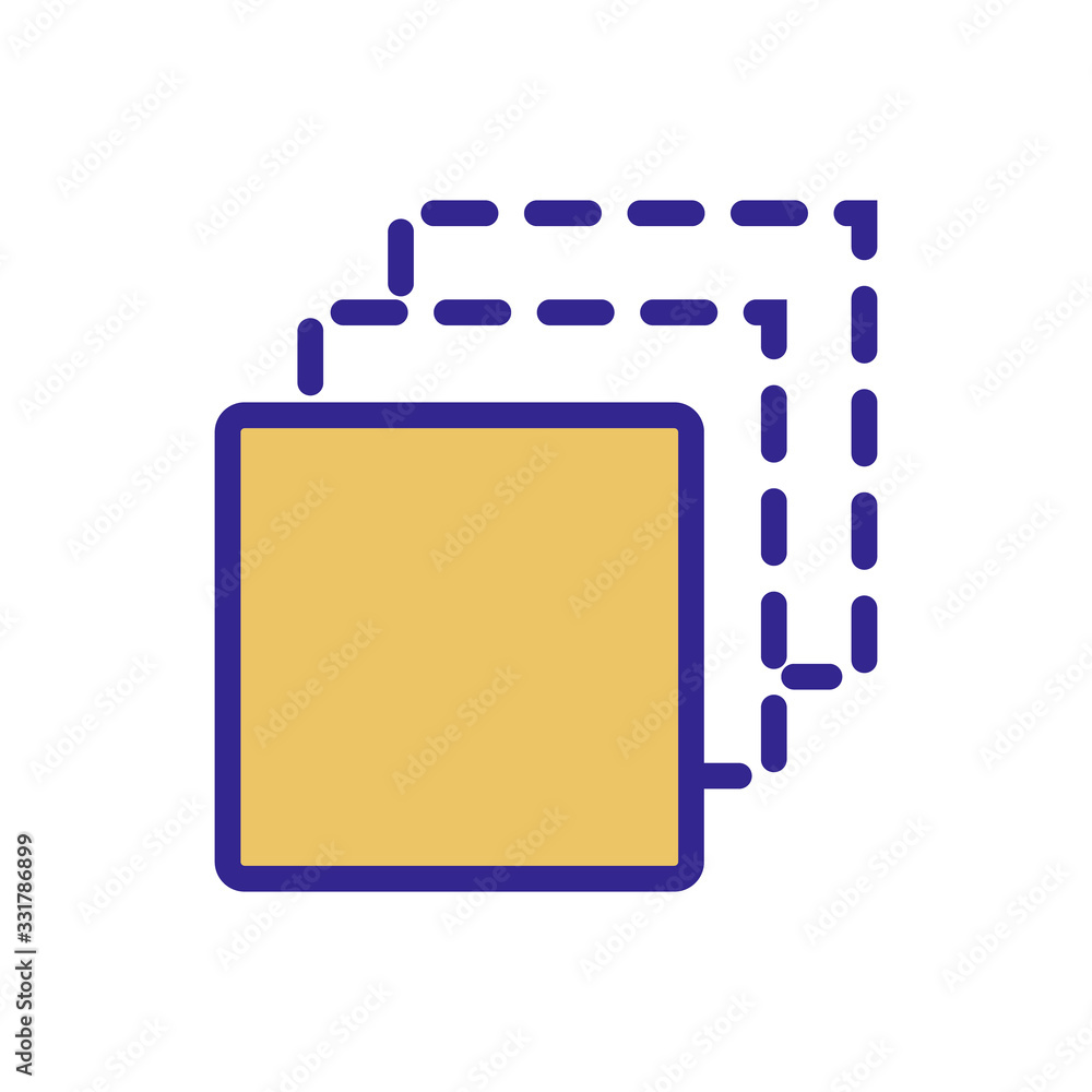 Poster three different layers icon vector. three different layers sign. color isolated symbol illustration