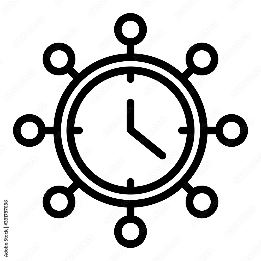 Poster retro wall clock icon. outline retro wall clock vector icon for web design isolated on white backgro