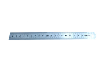  metal ruler isolated on a white background