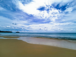 Fototapeta na wymiar Empty sea and beach background with copy space