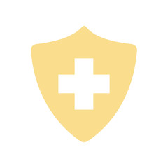 Isolated cross inside shield flat style icon vector design