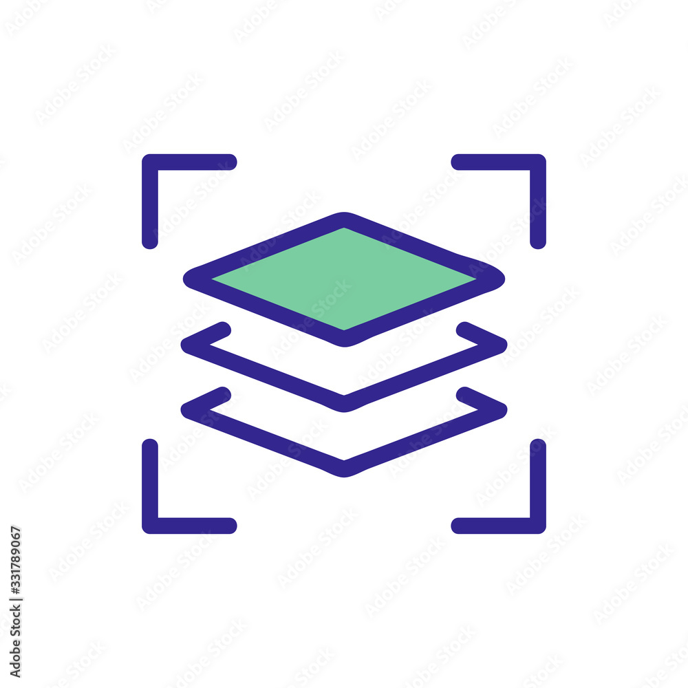 Poster the composition of the three layers icon vector. the composition of the three layers sign. color iso