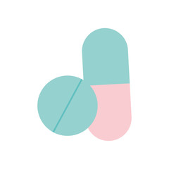 Isolated pills flat style icon vector design