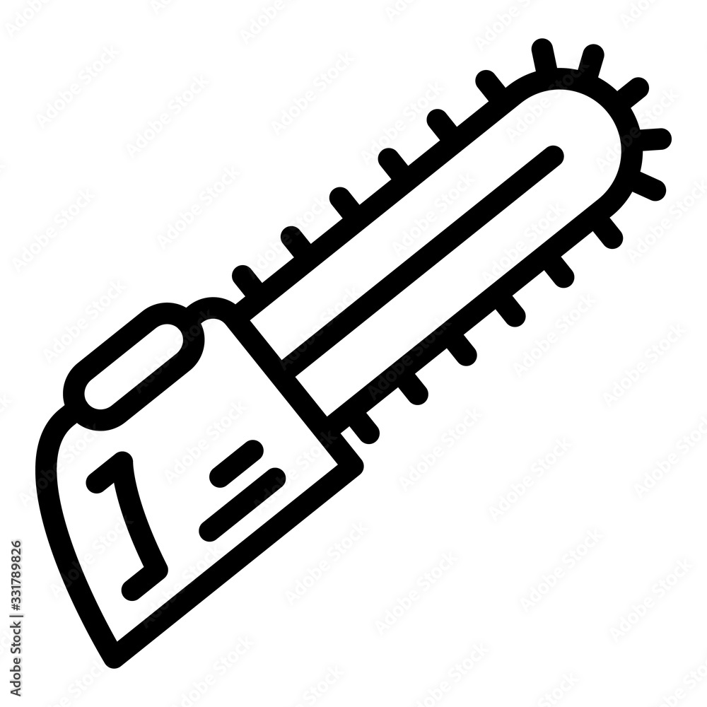 Poster chainsaw icon. outline chainsaw vector icon for web design isolated on white background
