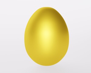 golden easter egg, 3d rendering