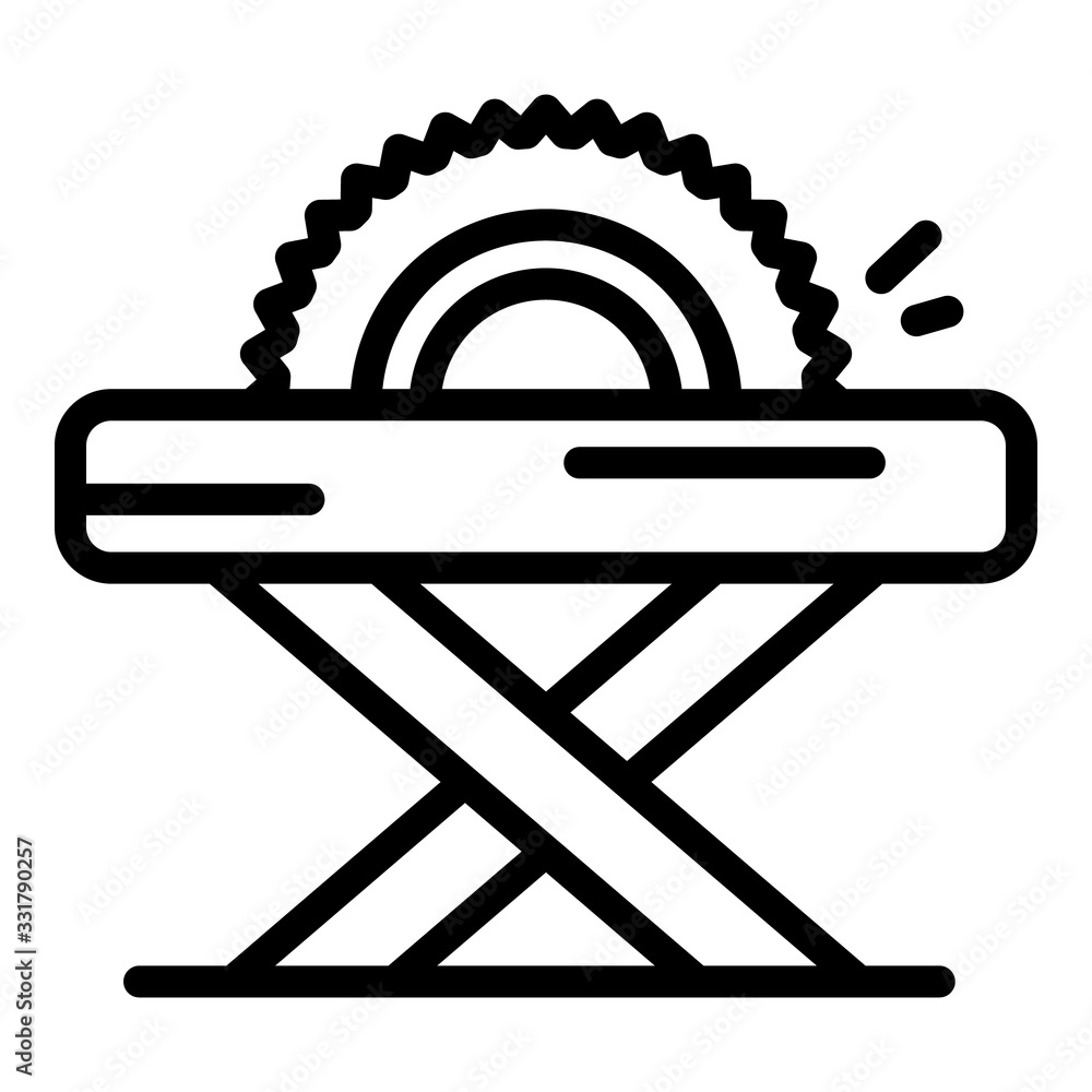 Poster circular saw stand icon. outline circular saw stand vector icon for web design isolated on white bac