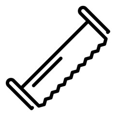 Double hand saw icon. Outline double hand saw vector icon for web design isolated on white background