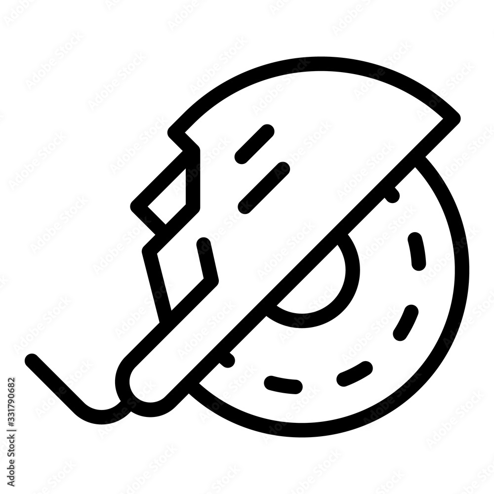 Aufkleber rotary circular saw icon. outline rotary circular saw vector icon for web design isolated on white b