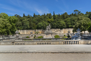 Remarkable garden and first public garden in Europe: Jardin de la Fontaine (1738 - 1755) in Nimes....