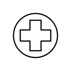 Isolated cross inside circle line style icon vector design