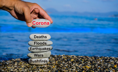 Coronavirus metaphoric photo concept. Disaster year 2020 conceptual photography.