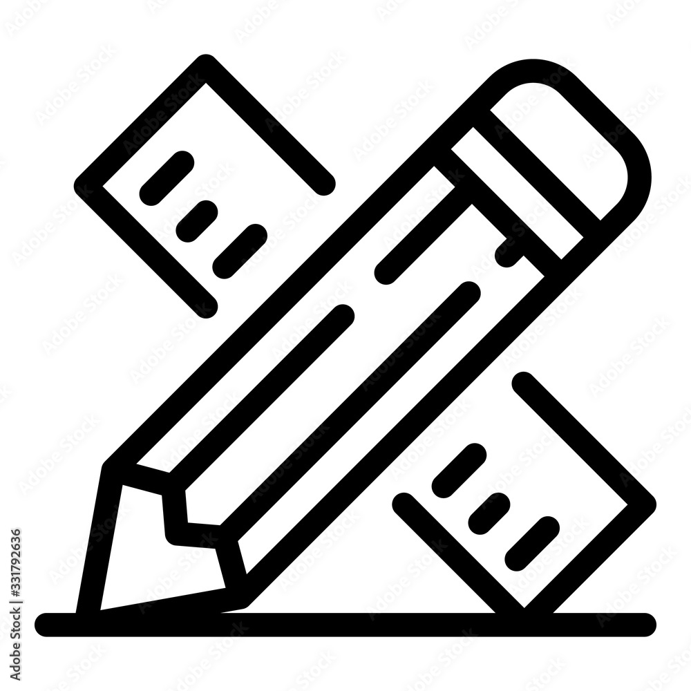 Poster tiler ruler icon. outline tiler ruler vector icon for web design isolated on white background