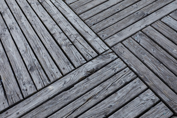 Wooden texture. Old terrace board. Background of old natural wooden dark empty deck with messy and grungy crack beech, oak tree floor texture inside vintage, retro perfect blank.