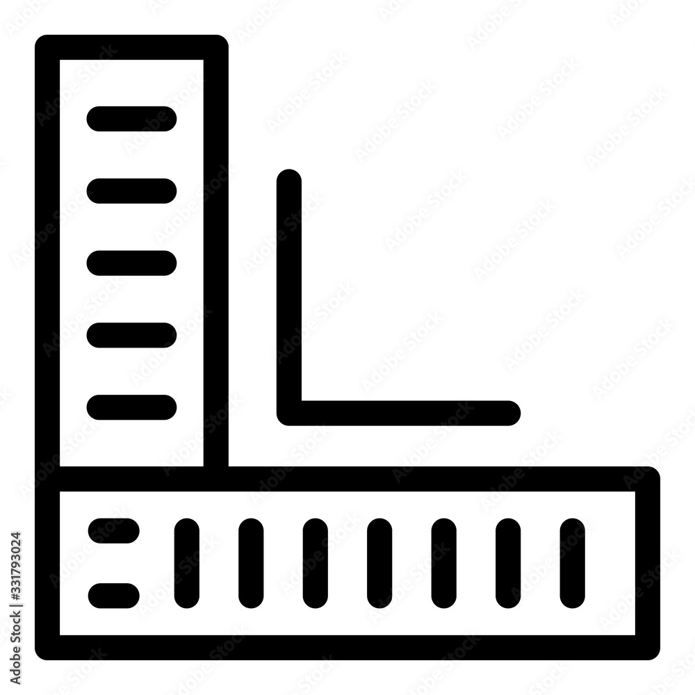 Poster tiler angle ruler icon. outline tiler angle ruler vector icon for web design isolated on white backg