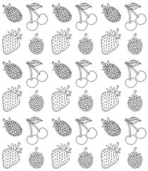 Vector seamless pattern of hand drawn doodle sketch berries isolated on white background